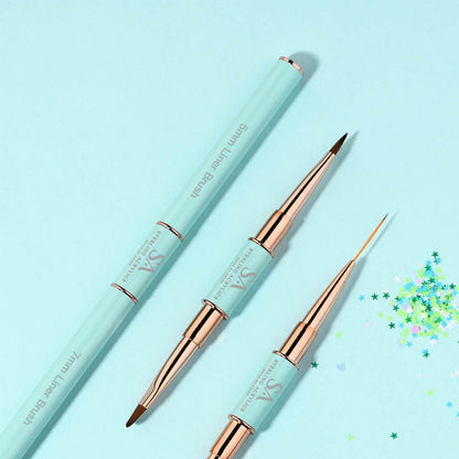 5 PCS Double-Sided Liner Brush and 3D Art Set Teal 💕