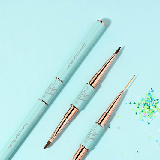 5 PCS Double-Sided Liner Brush and 3D Art Set Teal 💕