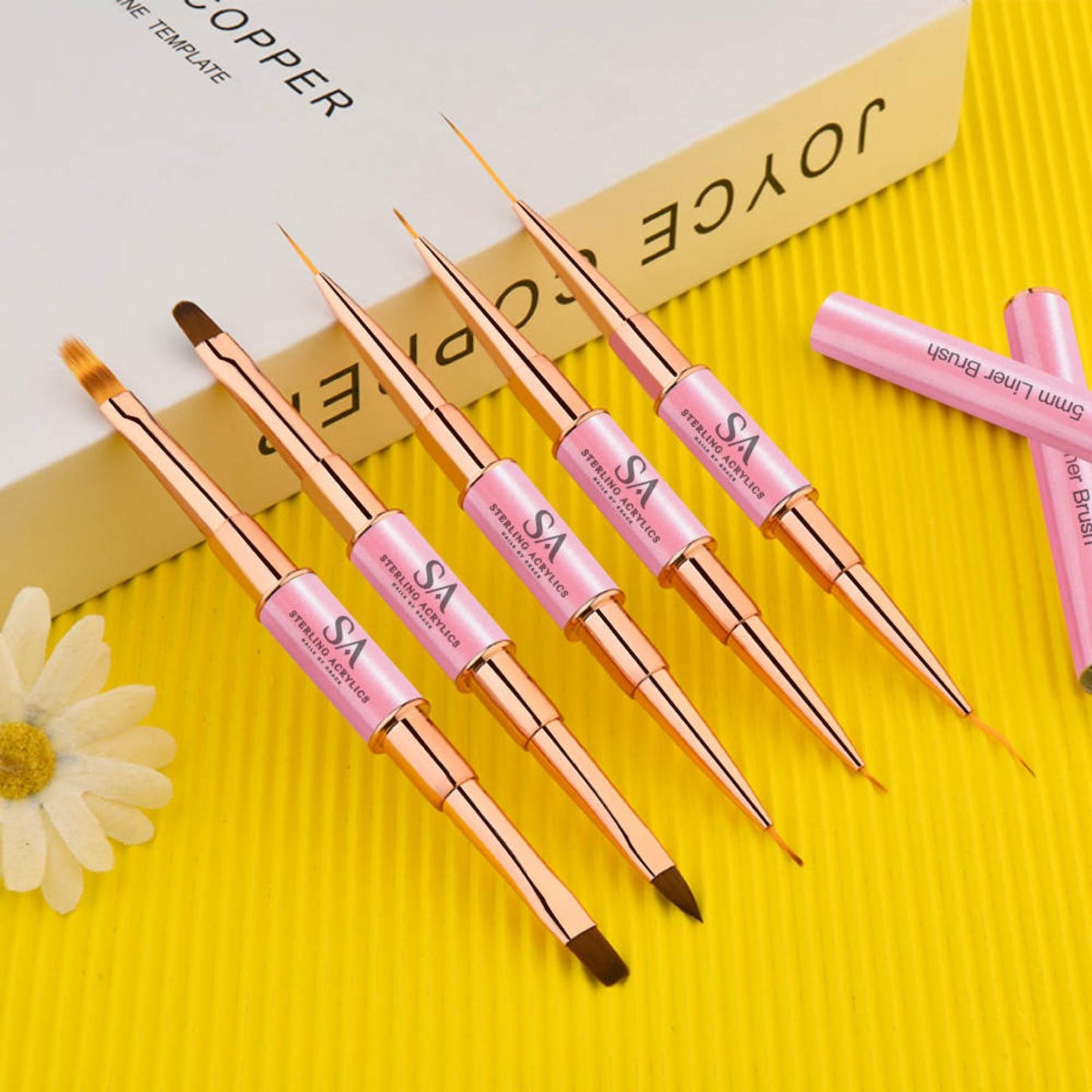 5 PCS Double-Sided Liner Brush and 3D Art Set Pink 💕